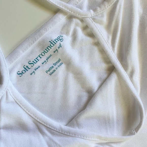 Soft Surroundings white caftan tunic blouse/tank s - Picture 9 of 10